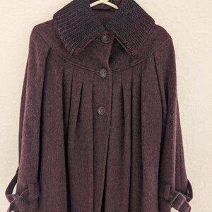 Vintage Domino Wool Coat New York 70s Union Made Belt Pockets Buttons